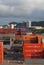 View of the City of White over the yard of shipping containers