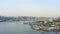View of the cityscape of Vladivostok. The famous Golden Bridge across the sea