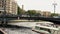 View cityscape and Weidendammer Bridge on Spree river in Berlin city, Weidendammer Brcke, tourist ships on the river
