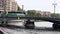 View cityscape and Weidendammer Bridge on Spree river in Berlin city, Weidendammer Brcke, tourist ships on the river