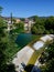 View of Cividale del Friuli and the weir on the river, Italy