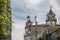 View at a classic traditional urban buildings on Viseu city Downtown, Portugal