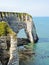 View of cliff with arch on english channel coast