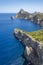 View of a cliff on a sunny day in Formentor cape in Palma de Mallorca, Balearic Islands, Spain