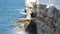 View of cliff and town of Polignano a Mare, Italy