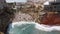 View of cliff and town of Polignano a Mare, Italy