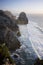 View of cliffs and ocean surf near Cabo da Roca, Portugal.
