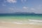 View of cliffs Railay beach from beach at Poda island, Krabi Pr