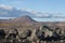 View close to the Volcano Hverfjall in Iceland. Tough nature and