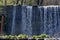 View closeup of waterfall part at cascade of river Bistritsa between village  Bistritsa and village Pancharevo, place for tourism