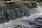 View closeup of waterfall part at cascade of river Bistritsa between village  Bistritsa and village Pancharevo, place for tourism