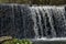 View closeup of waterfall part at cascade of river Bistritsa between village  Bistritsa and village Pancharevo, place for tourism