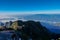 View of clouds from high mountain