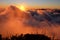 View of clouds from high mountain