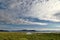 View of clouds over Morecambe Bay, Cumbria.