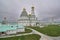 View on cloudy morning on New Jerusalem monastery in Istra, Moscow oblast, Russia