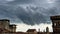 View of the cloudy sky before the storm, from the rooftops of Venice