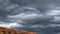 View of the cloudy sky before the storm, from the rooftops of Venice