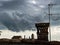 View of the cloudy sky before the storm, from the rooftops of Venice