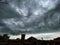 View of the cloudy sky before the storm, from the rooftops of Venice