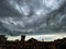 View of the cloudy sky before the storm, from the rooftops of Venice