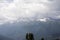 View of a cloudy valley in the Alps