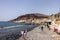 View of the coast at Akrotiri in Santorini. Greece