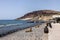 View of the coast at Akrotiri in Santorini. Greece