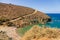 View of the coast and Ligaria beach, Folegandros Island, Greece