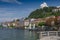 View on coast line of Bellagio village on Lake Como, Italy