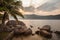 View of the coast of mountains and sea of Paraty - RJ