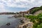 View of the coast and the remains of the fortress wall of Sozopol