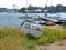 View of the coast of sea and sailboats,  pier, Suomenlinna, Helsinki