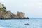 View of the coast of the Tyrrhenian Sea from Maiori, Amalfi Coast, Campania, Italy
