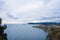 View of the coast of the village of Bermeo on a cloudy day, in the Basque Country