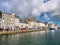 View of the coastal city of Cherbourg-Octeville harbor, France