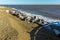 A view of the coastal defenses for the town of Aldeburgh, Suffolk