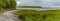 A view of the coastal path beside the Taff estuary at Laugharne, Wales