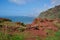 View of the coastline of CaniÃ§o, Madeira with Funchal city on the background