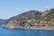 View of the coastline at Corniglia Liguria Italy on April 20, 2019