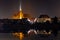 View of Collegiate Church of the Holy Cross in Wroclaw in the night, Poland