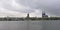 View on Cologne from across river rhine, with cathedral and  Great Saint martin church