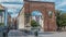 View of the Colonne di San Lorenzo, roman historical colonnade timelapse in Milan, Italy