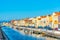 View of a colorful channel at Aveiro, Portugal