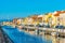 View of a colorful channel at Aveiro, Portugal