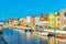 View of a colorful channel at Aveiro, Portugal