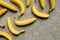 View of colorful delicious bananas on
