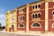 View of the colorful and historic bullfighting arena in Merida