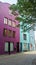 View of colorful houses in the street in the centre of the Hanseatic City of Bremen, sunny day, Germany