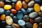 view of colorful rocks, AI generated